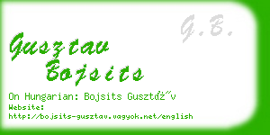 gusztav bojsits business card